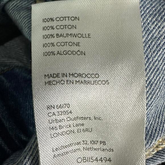 Free People X Tricia Fix Bandana Denim Jumpsuit Coveralls Size XL Western Boho - Picture 8 of 10